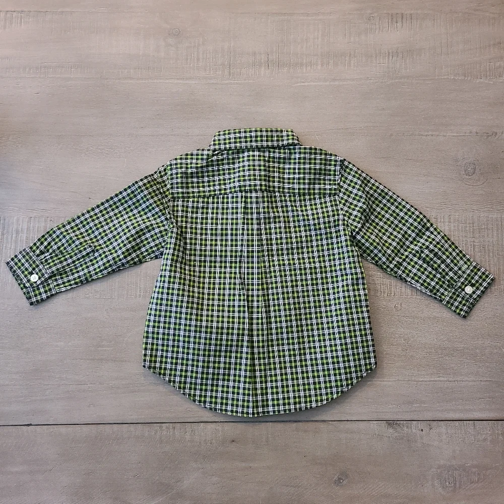 Ralph Laren Boys Plaid Button Down Long Sleeve Shirt - size 9 months